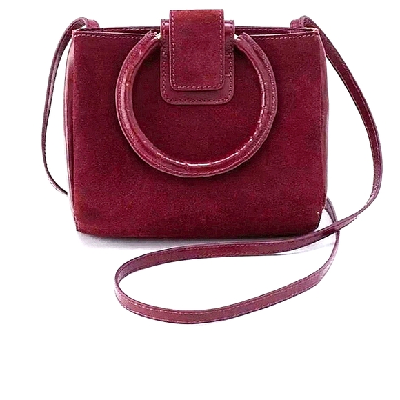 NWOT HOBO Deep Berry/Merlot Suede & Leather Mini Sheila Wanderlust Lining - Picture 1 of 7